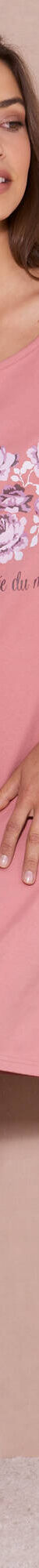 Chemise de nuit courte manches longues  (rose) Chemise de nuit courte manches longues  (rose)